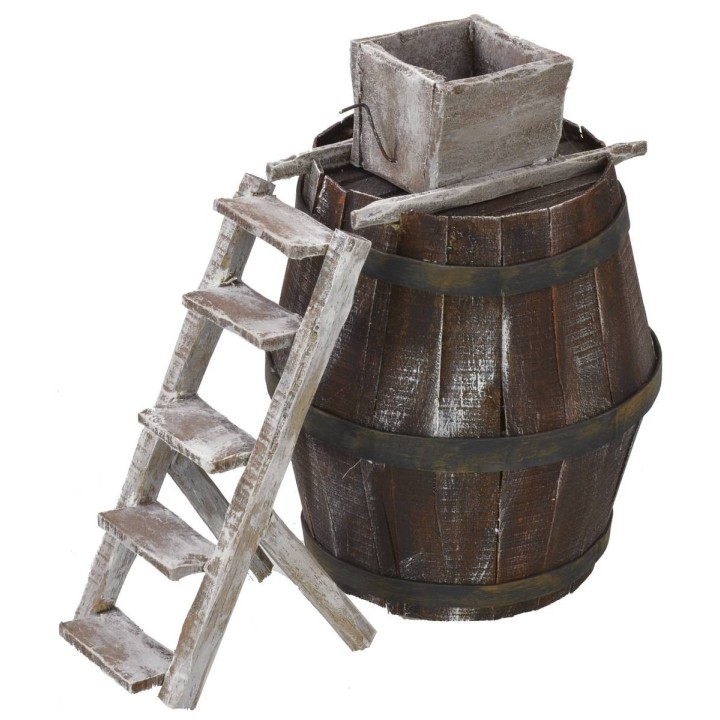Botte con scala e macina per uva cm 11,5Øx18 h