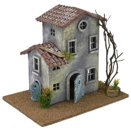 Casa con fiori cm 24x16x20,5 h per statue da 6 cm