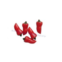 Conjunto de 5 pimientos rojos