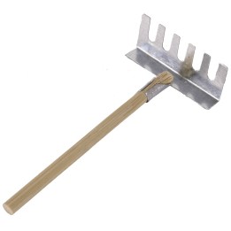 Rastrillo de madera y metal de 7 cm