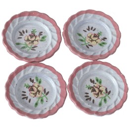 Set of 4 decorated ceramic plates ø 2.4 cm