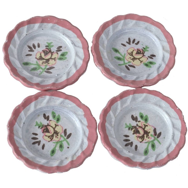 Set 4 piatti decorati in ceramica ø 2,4 cm