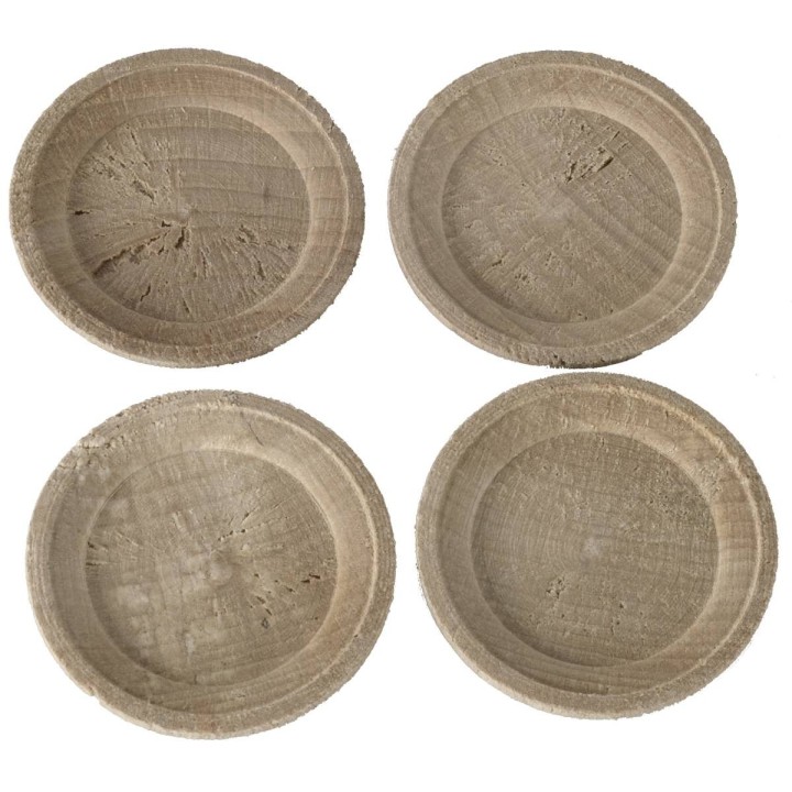 Set 4 piatti in legno ø 4,4 cm