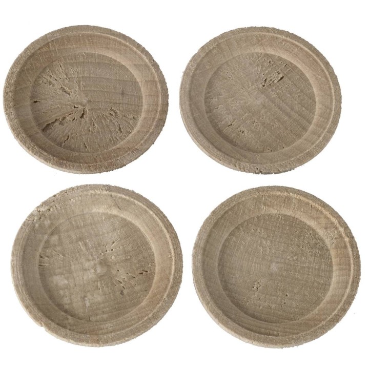 Set of 4 wooden plates ø 4.4 cm