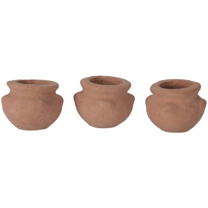 Set 3 vasi in terracotta cm 3 h.