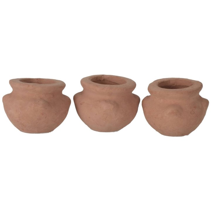 Set 3 vasi in terracotta cm 3 h.