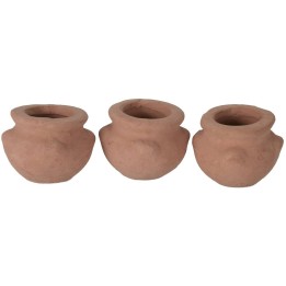 Set of 3 terracotta vases cm 3 h.