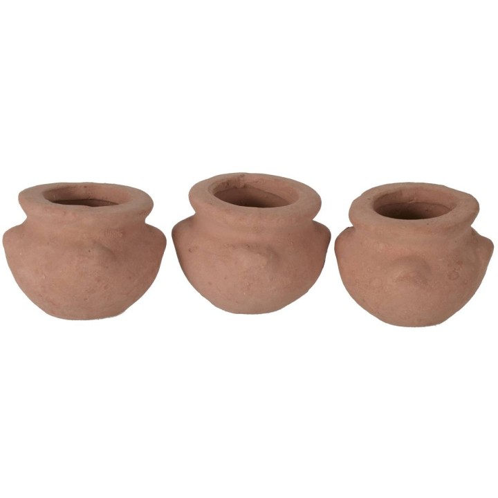Conjunto de 3 jarrones de terracota cm 3 h.
