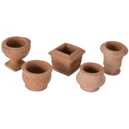 Conjunto de 5 jarrones de terracota cm 2,4-2,9 h.
