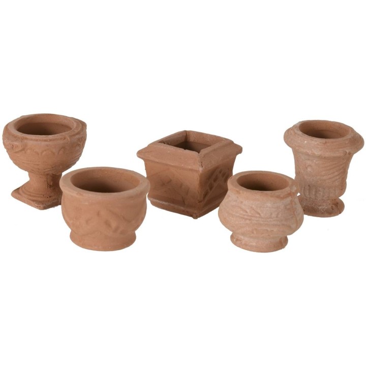 Conjunto de 5 jarrones de terracota cm 2,4-2,9 h.