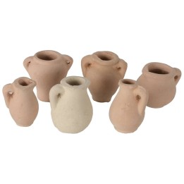Juego de 6 ánforas de terracota cm 1,9-2,6 h.