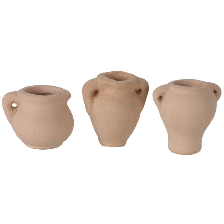 Juego de 6 ánforas de terracota cm 1,9-2,6 h.