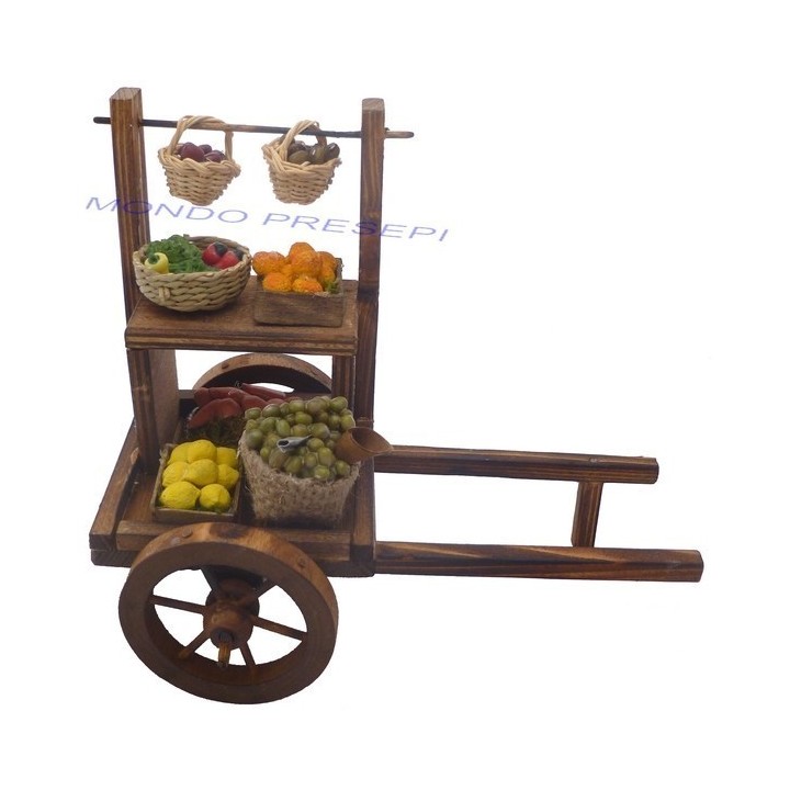 Carro de madera envejecida Frutero
