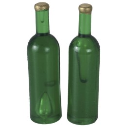 Juego de 2 botellas verdes de 3,7 cm de altura