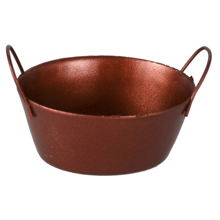 Tina ovalada color cobre en metal cm 4,8