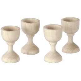 Set 4 calici in legno ø 1x1,8 cm