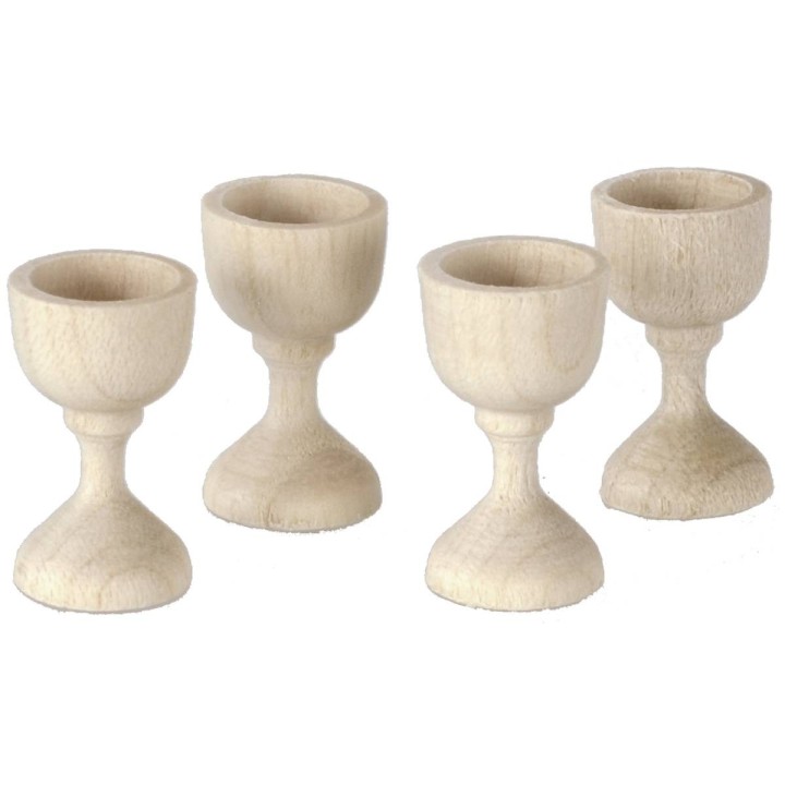 Set 4 calici in legno ø 1x1,8 cm