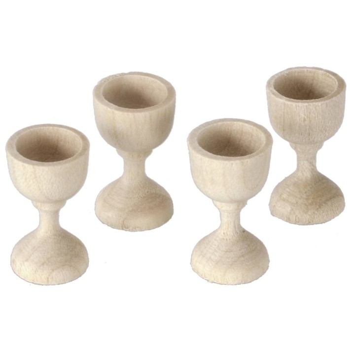 Set 4 calici in legno ø 1x1,8 cm