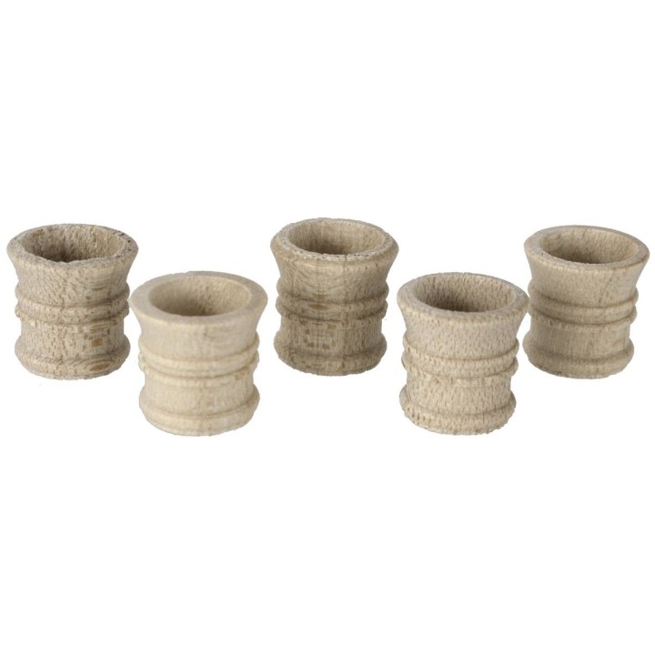 Set 4 bicchieri in legno lavorato ø 1x1,1 cm