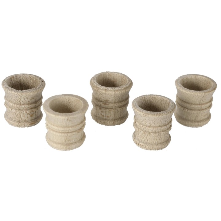 Set 4 bicchieri in legno lavorato ø 1x1,1 cm