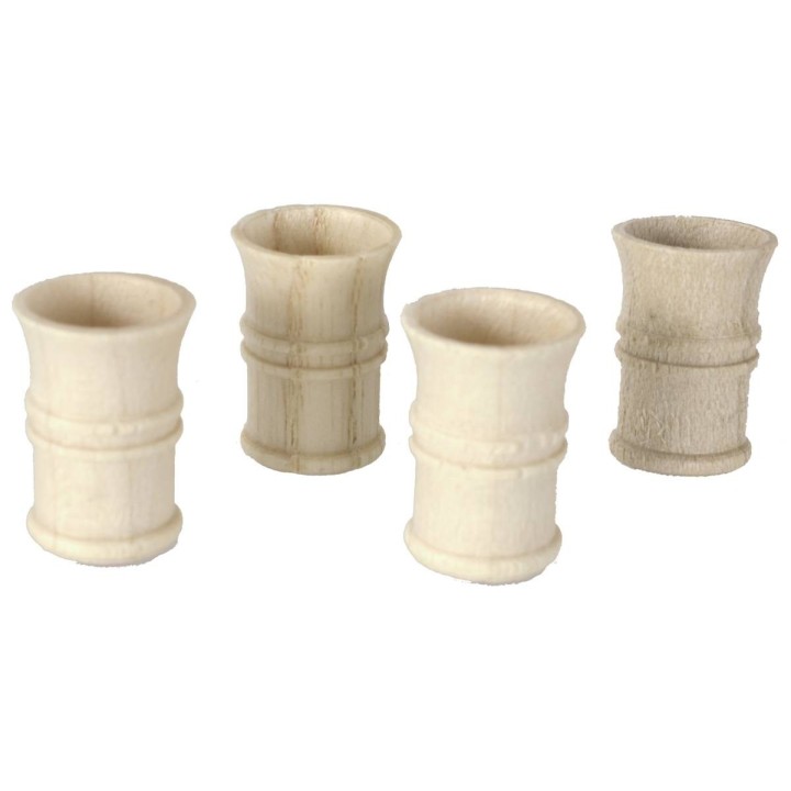 Set 4 bicchieri lavorati in legno ø 1x1,5 cm