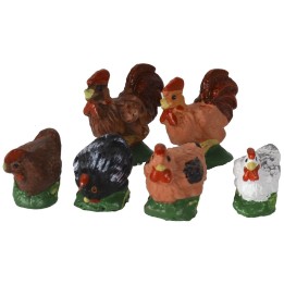 Set 6 galline in resina cm 2-2,5 -Animali presepe
