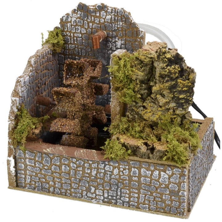 Mulino ad acqua funzionante cm 20x13,5x17 h