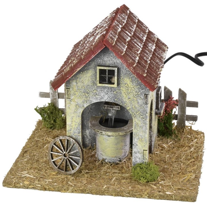 Casale con fontana funzionante e lavatoio cm 19x15x15,5 h per