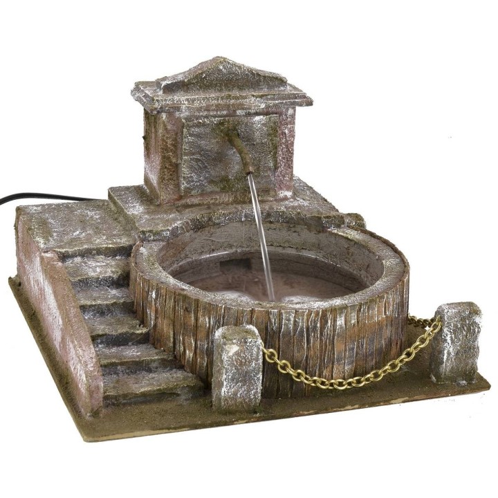 Fontana circolare con scala cm 26x26x18 h per statue 10-12 cm