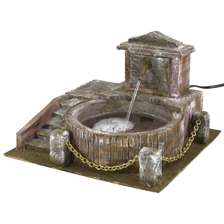 Fuente circular con escala de 26x26x18 cm de altura para