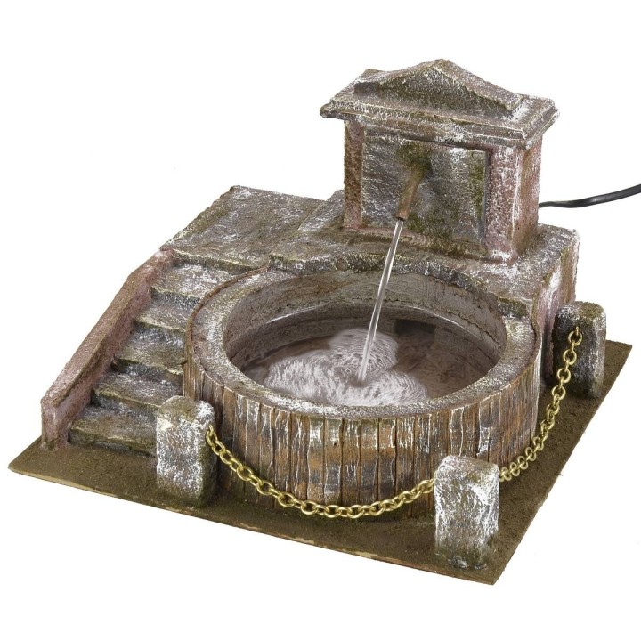Fuente circular con escala de 26x26x18 cm de altura para