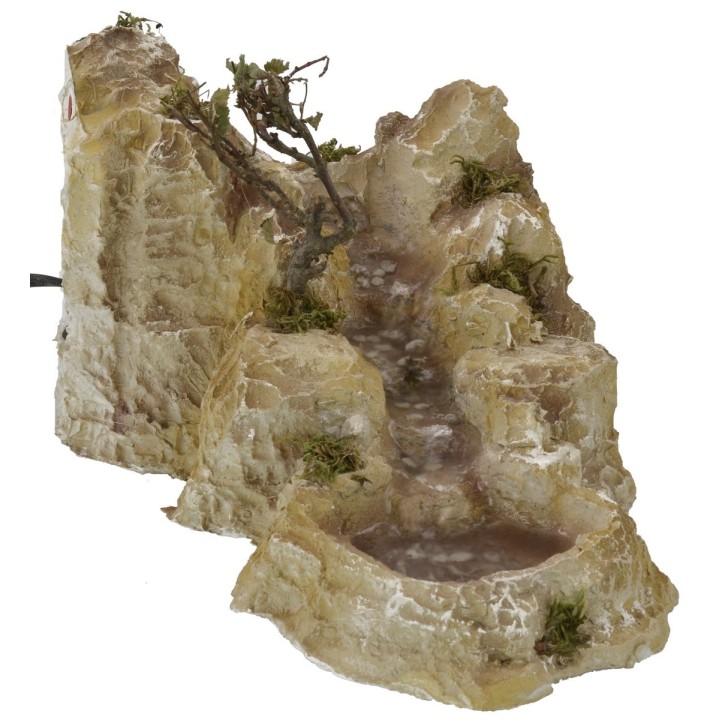 Ruscello con lago in resina presepe funzionante cm 31x20x15,5 h.