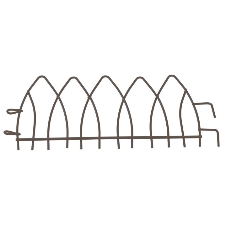 Barandilla de metal antracita con ganchos de 16,3x7 cm h