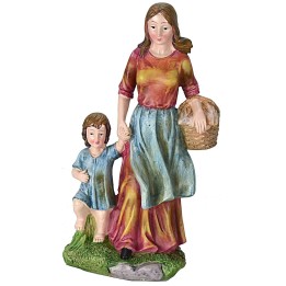 Mujer con niño de 27 cm en resina