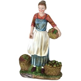 Vendedora de frutas y verduras de 27 cm en resina