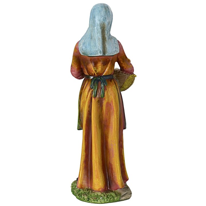 Mujer con cesta de 27 cm en resina