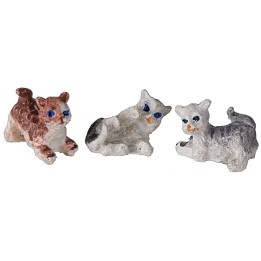 Set tre gatti in resina cm 1,8-2,4