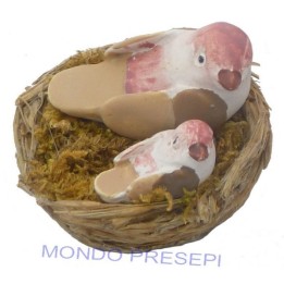 Nido con uccellini - colori assortiti -NU32
