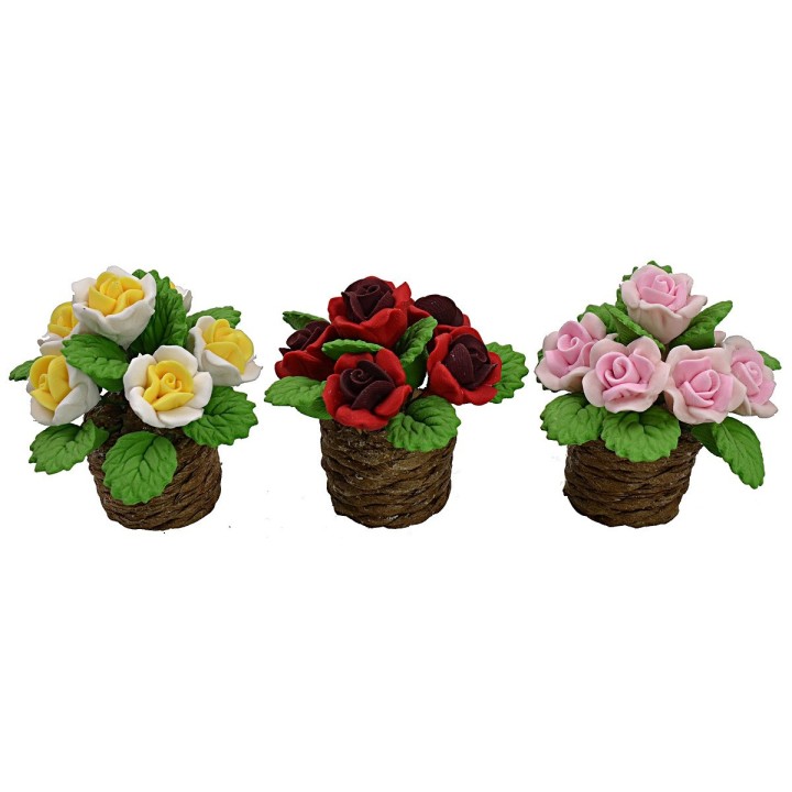 Vaso con fiori cm 2,8 h.