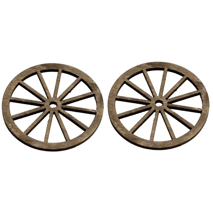 Bag with 2 wooden wheels ø 6 cm