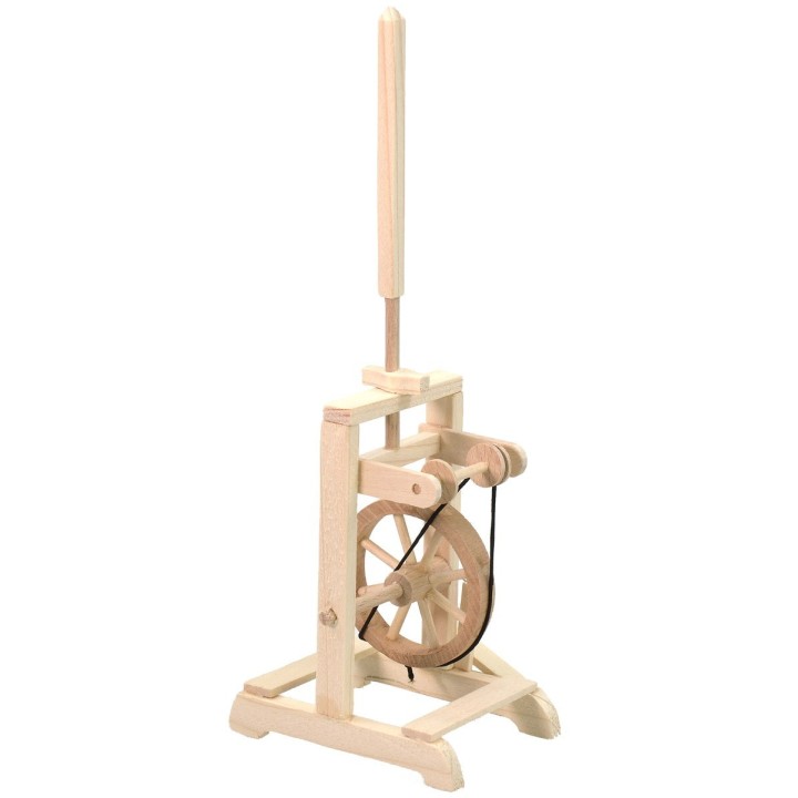 Wooden spinning wheel cm 5,5x8x21 h.