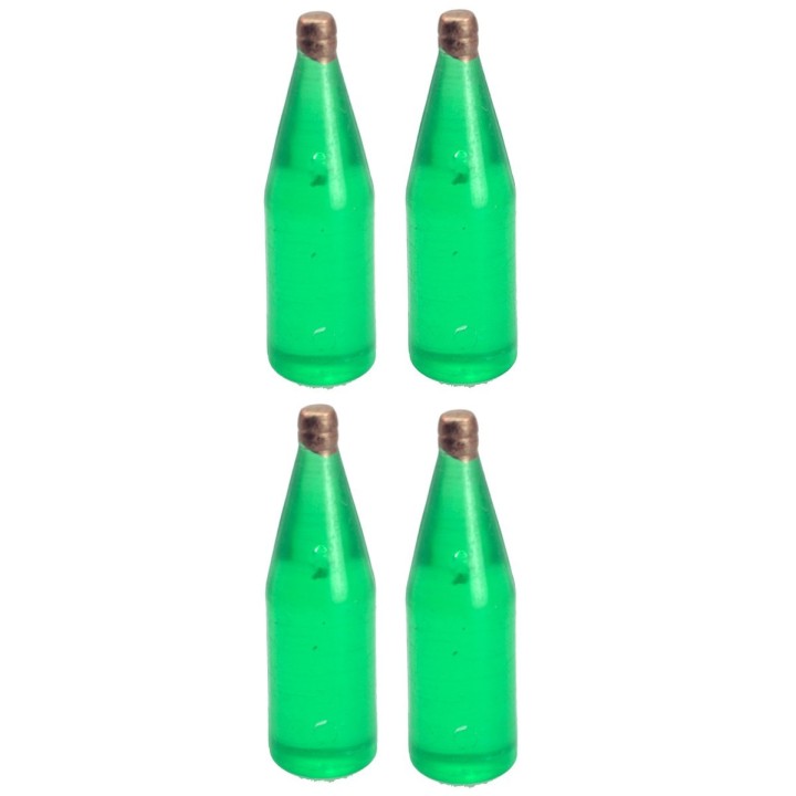 Set of 4 light green bottles cm 3,4 h