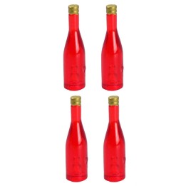 Juego de 4 botellas rojas de 3,6 cm de altura