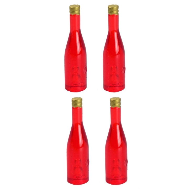 Set 4 bottiglie rosse cm 3,6 h