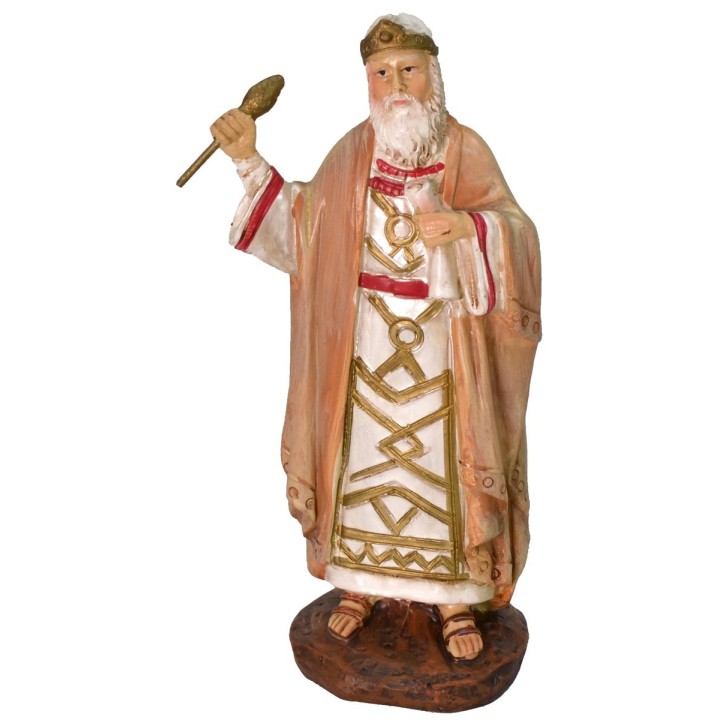 Rey Herodes con cetro en resina pintada 12 cm serie económica