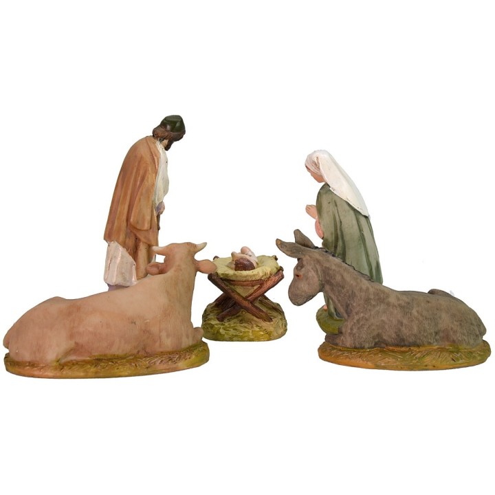 Nativity 5 subjects in painted resin 10 cm Landi economic series