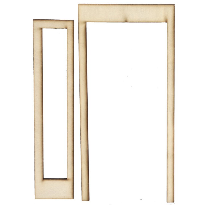 Puerta ventana de madera con hojas abatibles de 9x0,3x19,4 cm h