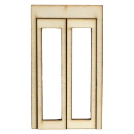 Puerta ventana de madera con hojas abatibles de 5,1x0,4x9 cm h