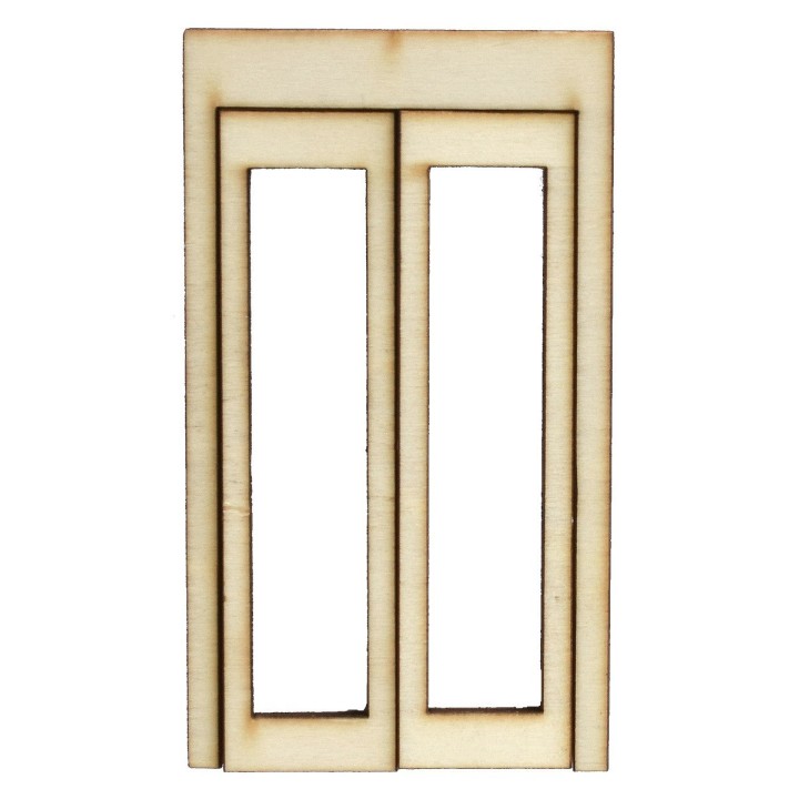 Puerta ventana de madera con hojas abatibles de 5,1x0,4x9 cm h