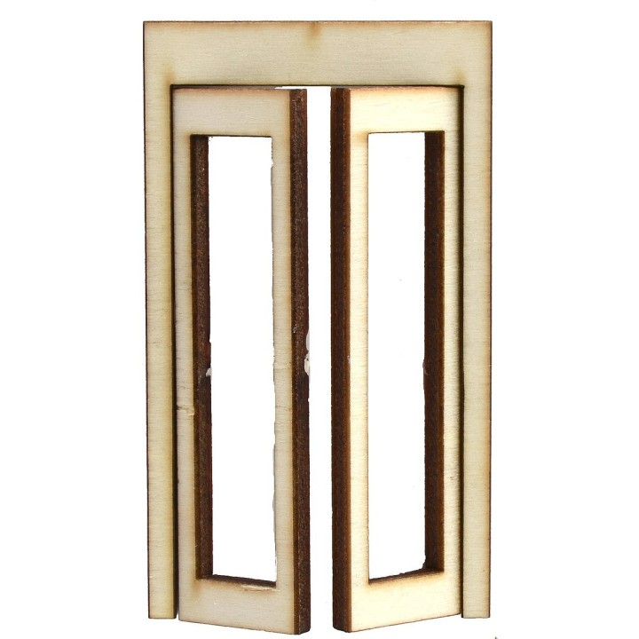 Puerta ventana de madera con hojas abatibles de 5,1x0,4x9 cm h